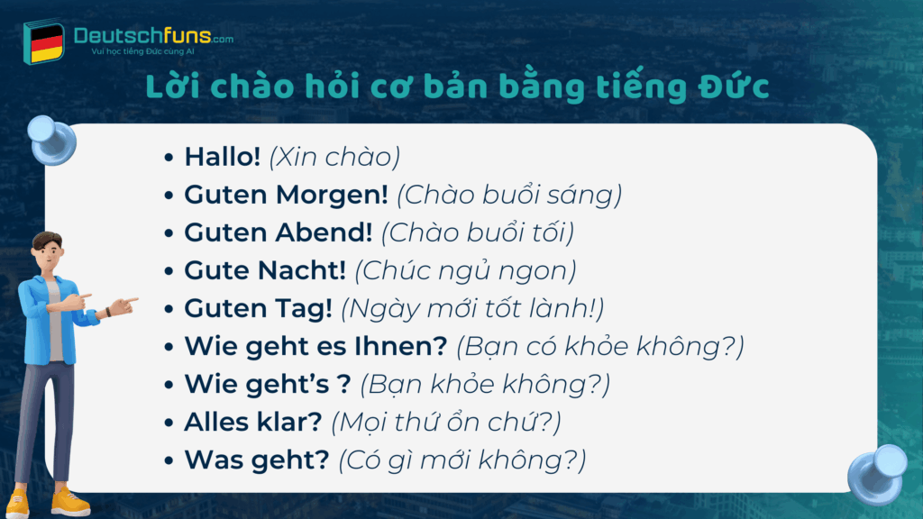 lời chào hỏi bằng tiếng đức