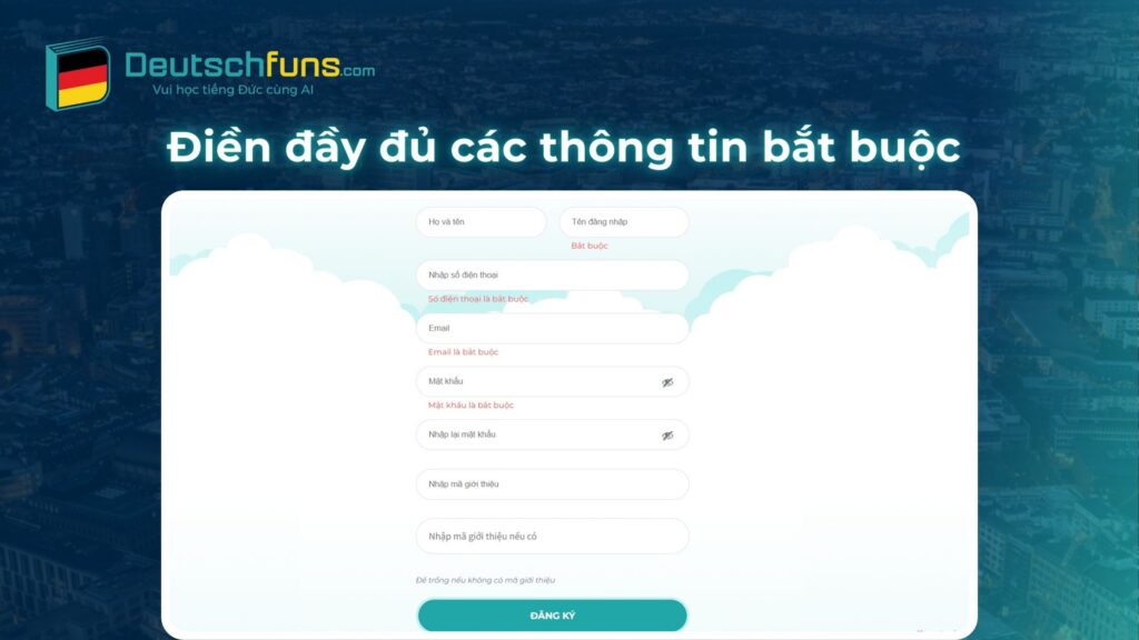 hướng dẫn tạo tài khoản