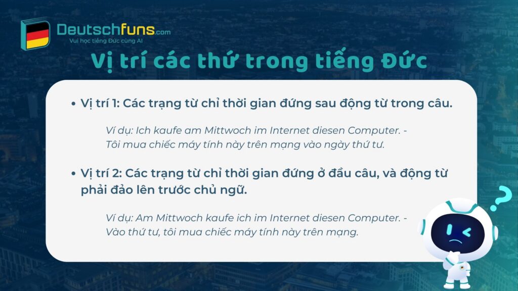 các thứ trong tiếng đức