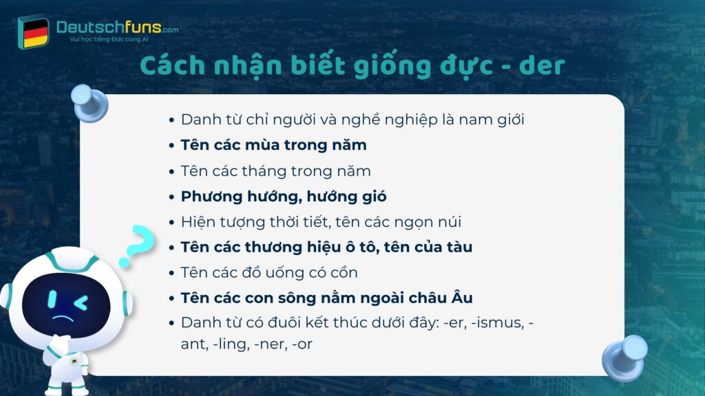 giống trong tiếng đức