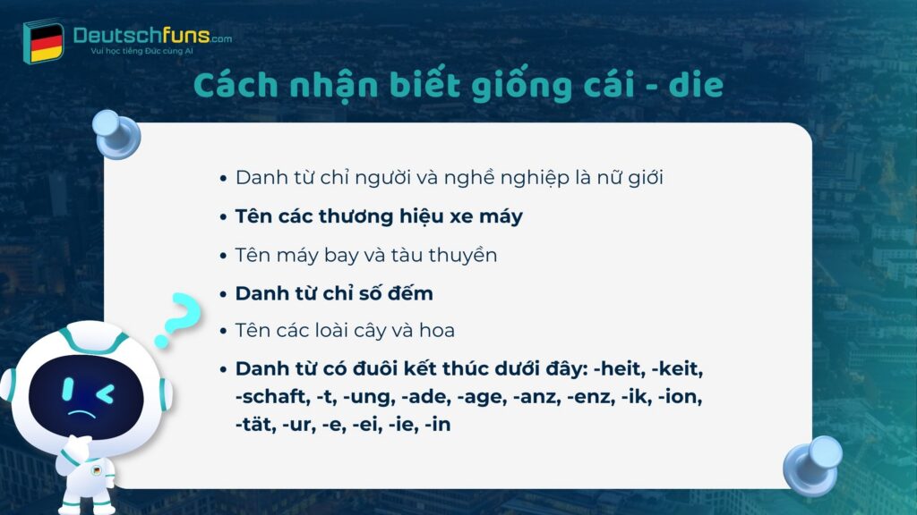 giống trong tiếng đức