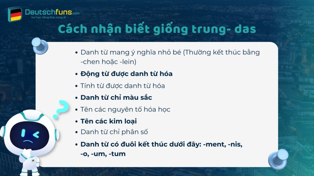giống trong tiếng đức